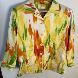 Chico's Multicolor Patterned Jacket